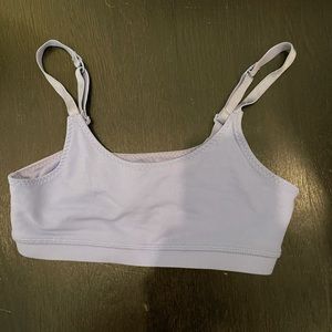 Periwinkle sports bra from ivivva.